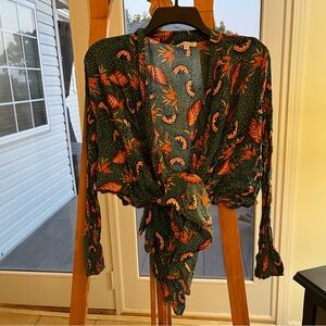 Paisley Long Sleeve Wrap Shirt